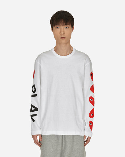 Comme Des Garçons Play Play Logo White T-Shirts Longsleeve P1T262 1