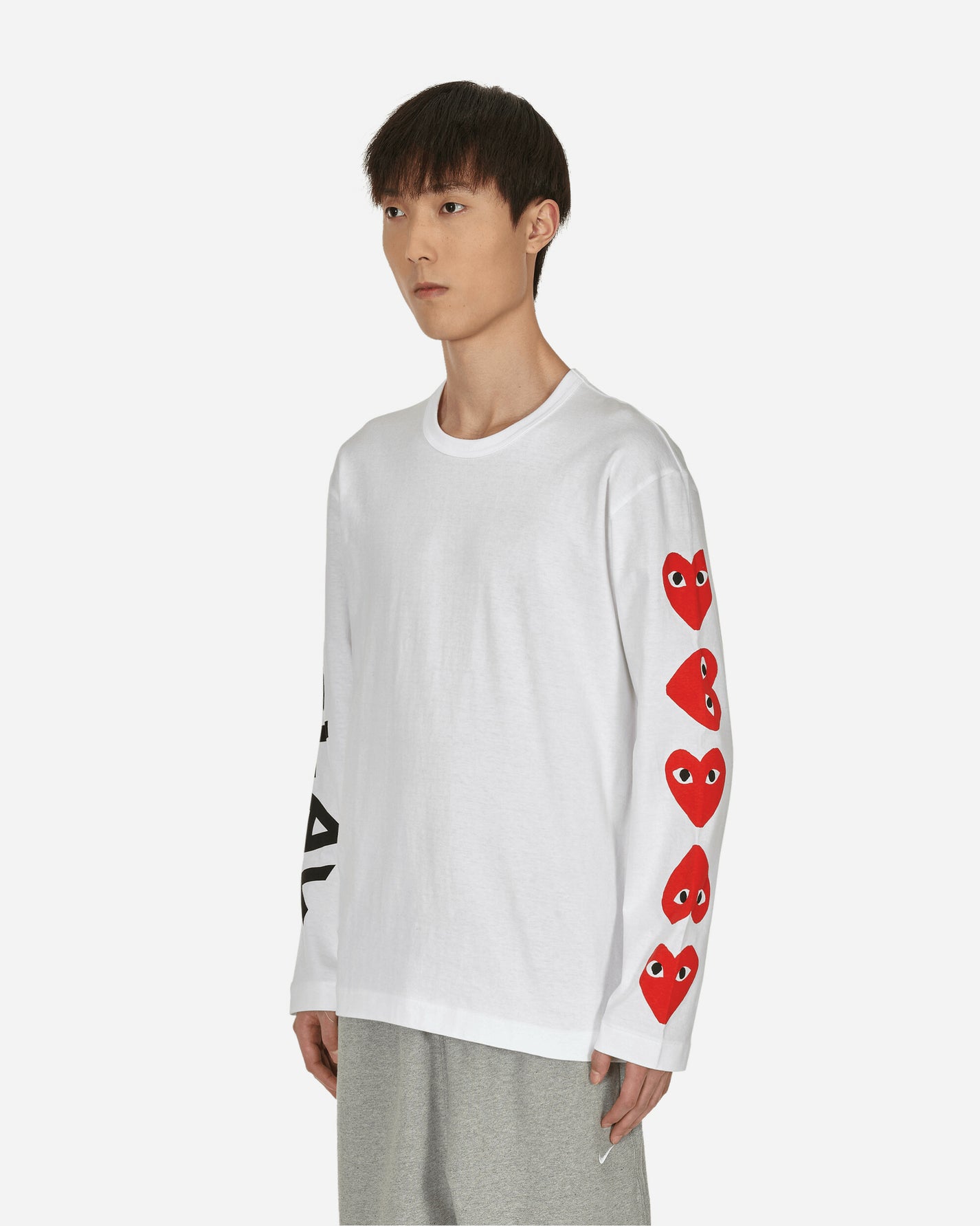 Comme Des Garçons Play Play Logo White T-Shirts Longsleeve P1T262 1