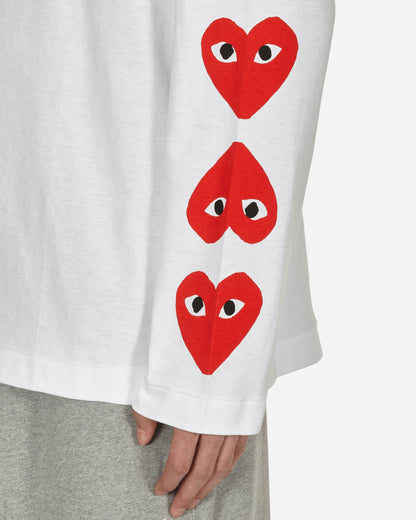 Comme Des Garçons Play Play Logo White T-Shirts Longsleeve P1T262 1